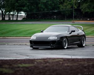 Превью обои toyota supra, toyota, автомобиль, черный