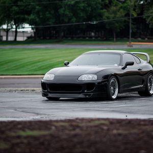 Превью обои toyota supra, toyota, автомобиль, черный