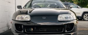 Превью обои toyota supra, toyota, автомобиль, черный, вид спереди