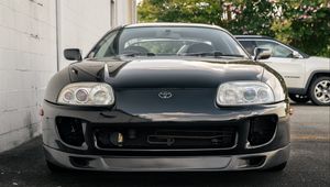 Превью обои toyota supra, toyota, автомобиль, черный, вид спереди