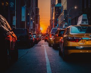 Превью обои трафик, автомобили, город, нью-йорк, сша