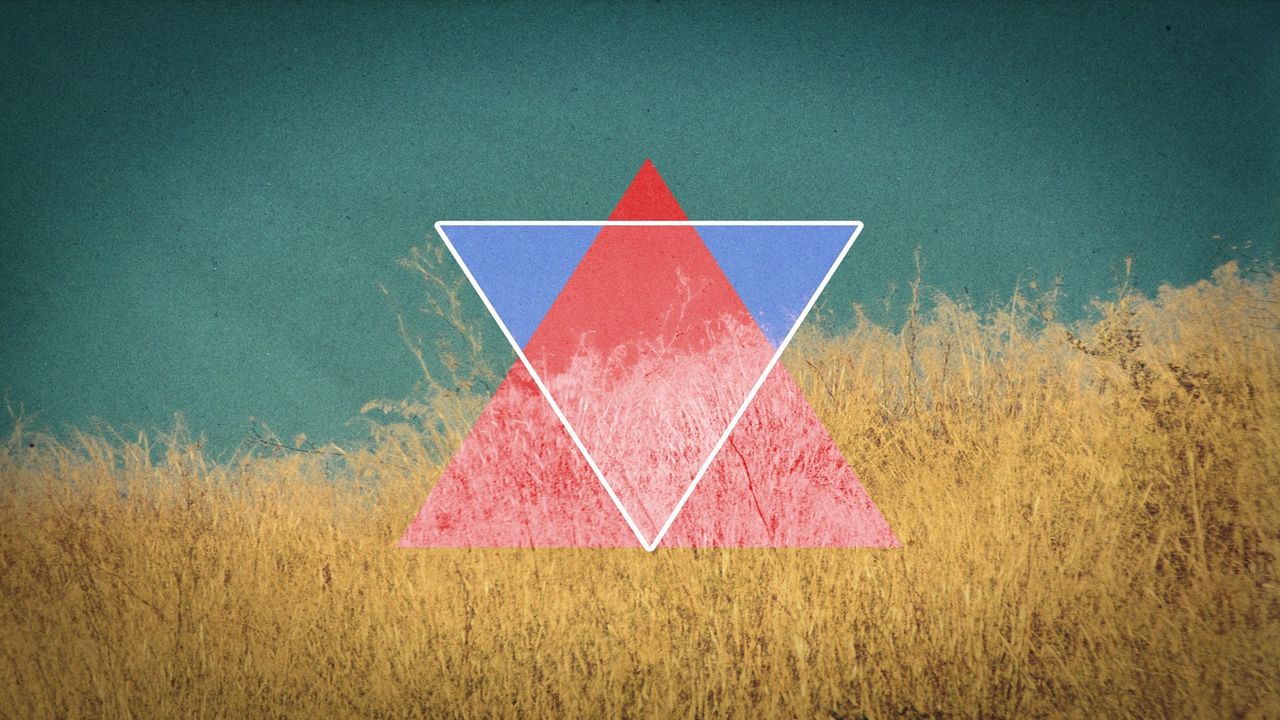 Обои треугольник, абстракция, светлый, трава