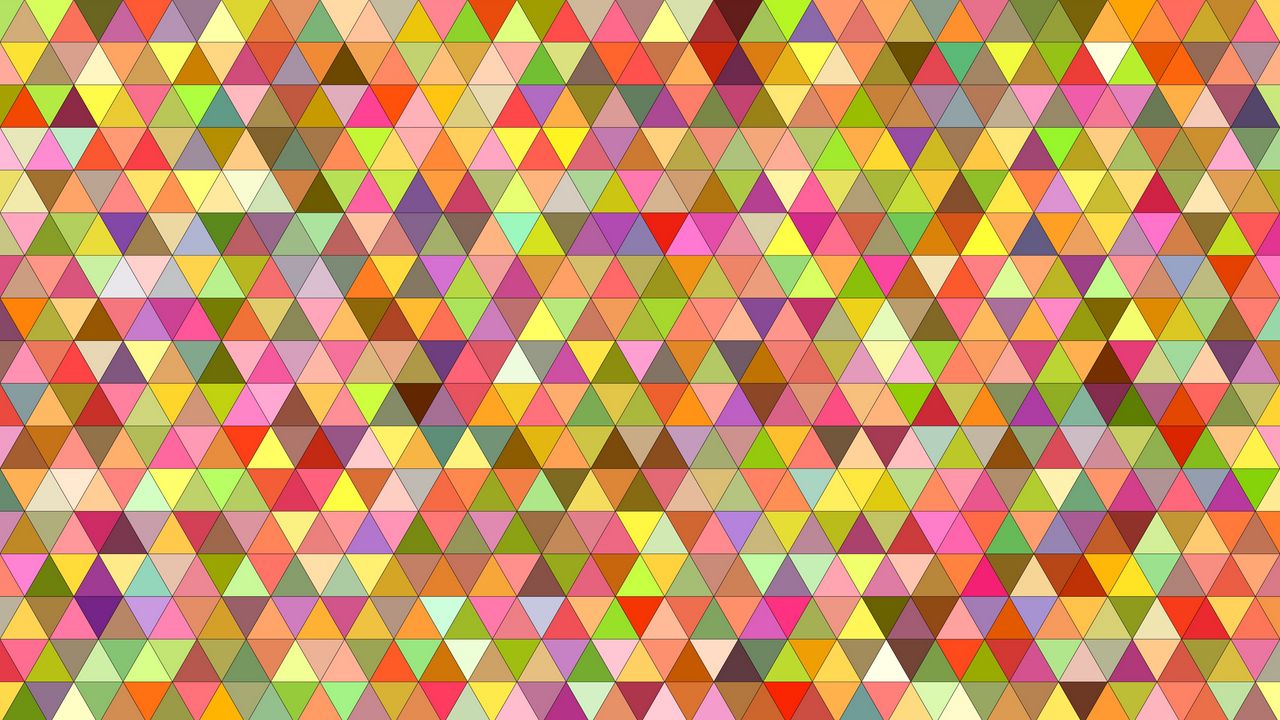 Обои треугольники, разноцветный, пиксели, многоцветный, графический