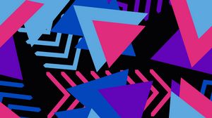 Превью обои треугольники, треугольник, разноцветный, геометрический, формы