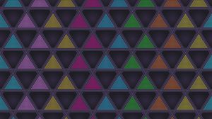 Превью обои треугольники, треугольник, симметрия, разноцветный