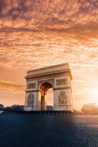 Превью обои триумфальная арка, архитектура, облака, париж, франция