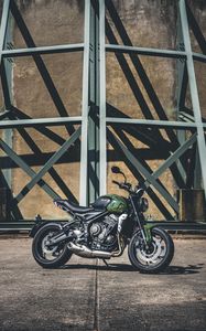 Превью обои triumph, мотоцикл, байк, зеленый