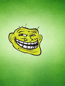 Превью обои trollface, арт, троллфейс, зеленый