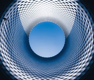 Превью обои труба, конструкция, небо, вид снизу