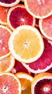 Превью обои цитрус, дольки, апельсин, лимон, грейпфрут