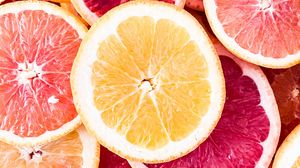 Превью обои цитрус, дольки, апельсин, лимон, грейпфрут
