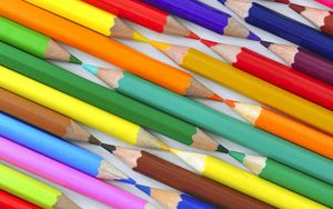 Превью обои цветные карандаши, карандаши, стержень