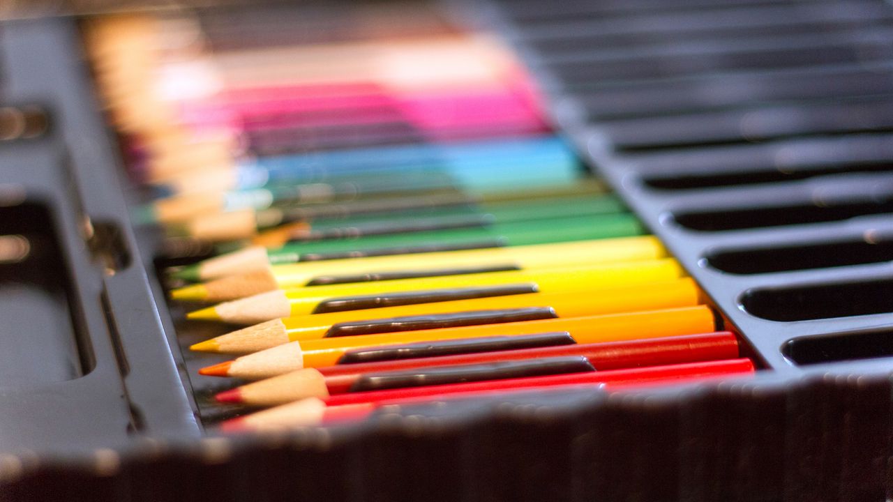 Обои цветные карандаши, набор, разноцветный