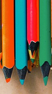 Превью обои цветные карандаши, набор, разноцветный, заточенный