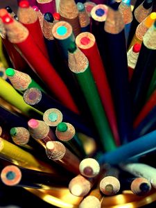 Превью обои цветные карандаши, набор, стакан, художество