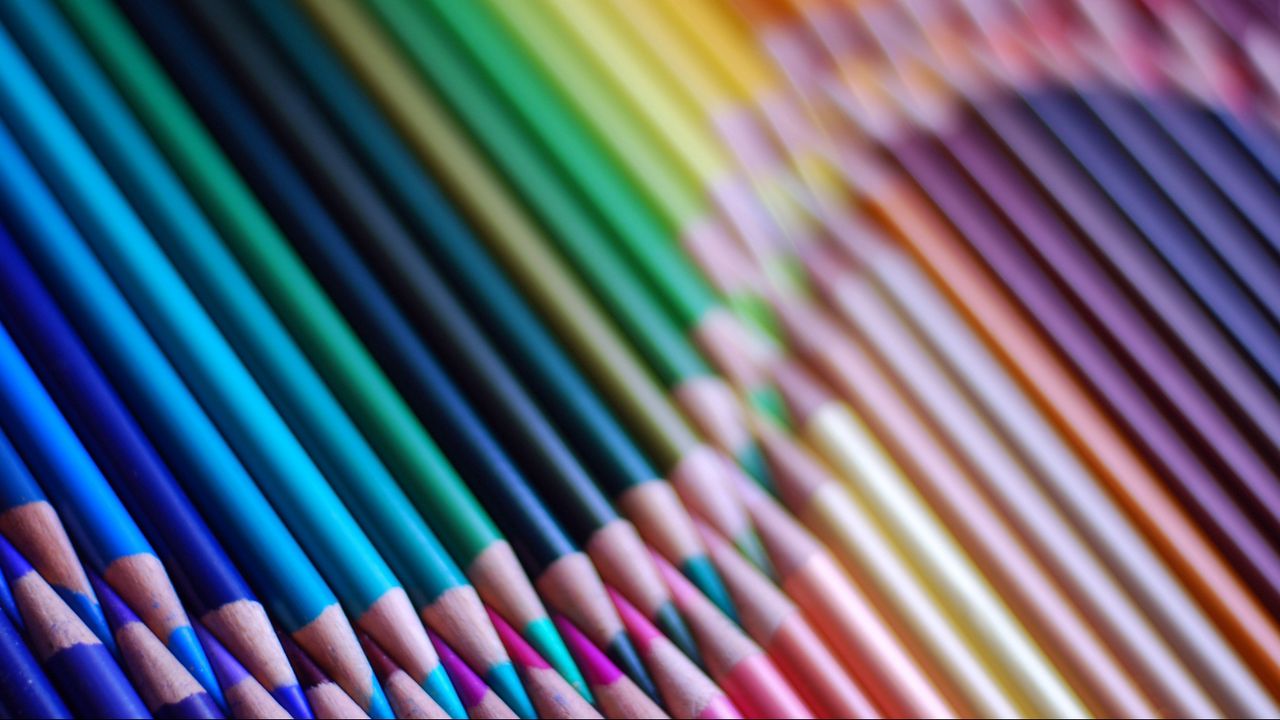 Обои цветные карандаши, набор, заточенный, красочный