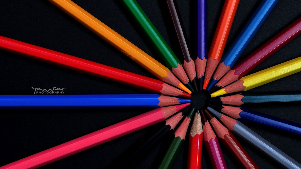 Обои цветные карандаши, разноцветный, карандаши, заточенный