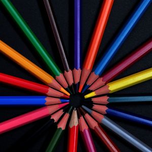 Превью обои цветные карандаши, разноцветный, карандаши, заточенный