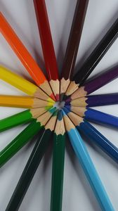 Превью обои цветные карандаши, разноцветный, заточенный