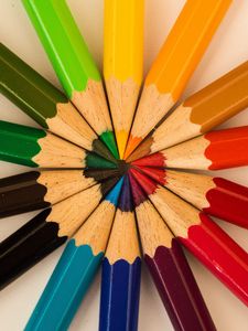 Превью обои цветные карандаши, разноцветный, заточенный, набор