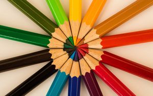 Превью обои цветные карандаши, разноцветный, заточенный, набор
