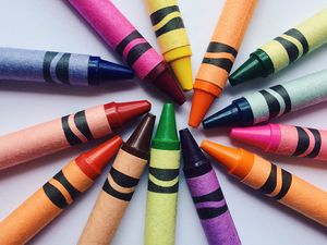 Превью обои цветные карандаши, восковые карандаши, разноцветный