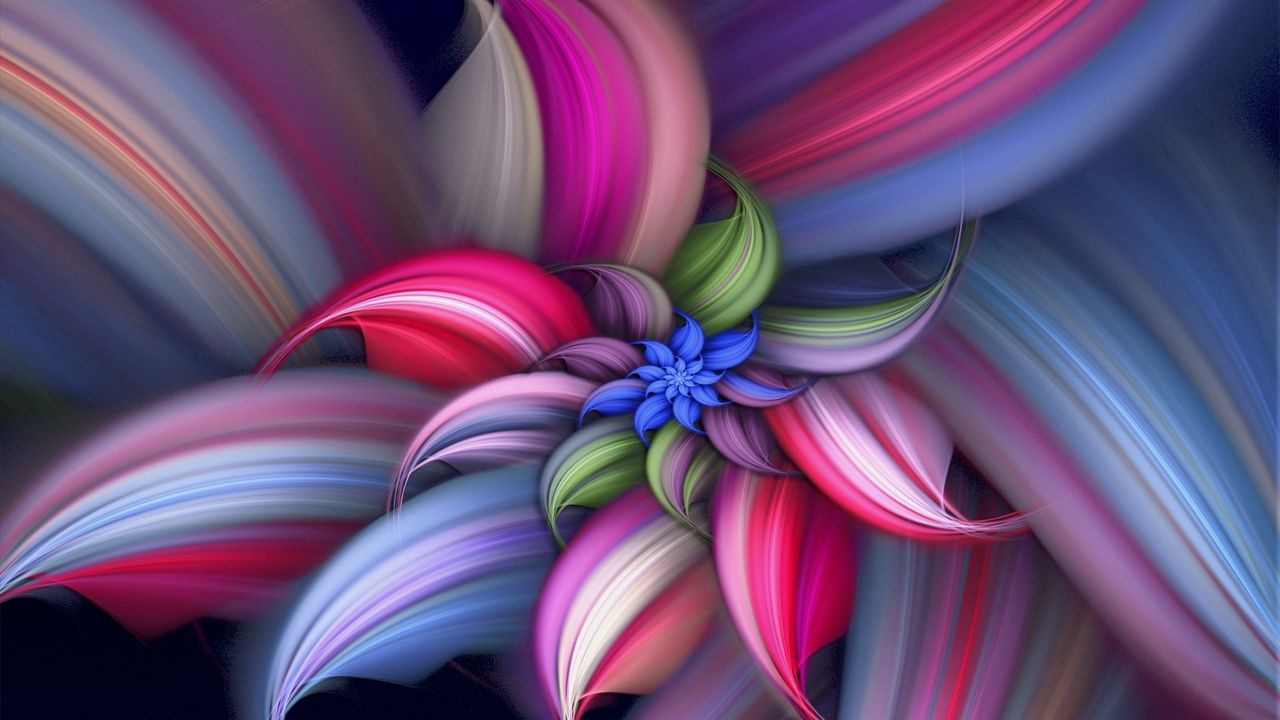 Обои цветок, абстракция, линии, спираль, объем