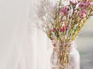 Превью обои цветы, букет, розовый, ваза, окно
