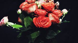 Превью обои цветы, розы, букет, красные розы