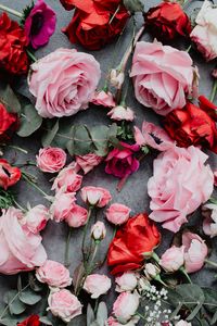 Превью обои цветы, розы, композиция, красный, розовый