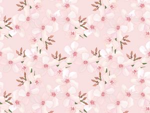 Превью обои цветы, сакура, паттерн, вишня, розовый, нежный, весенний