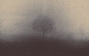 Превью обои туман, дерево, арт, мистический