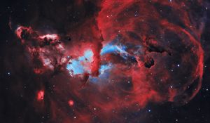 Превью обои туманность, галактика, космос, свечение, разноцветный