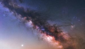 Превью обои туманность, космос, галактика, звезды, разноцветный