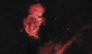 Превью обои туманность, космос, звезды, звездное небо, черный