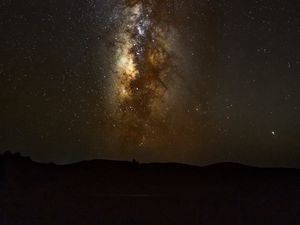 Превью обои туманность, рельеф, звездное небо, космос