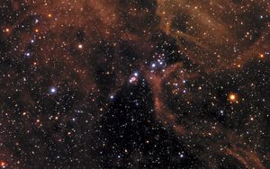 Превью обои туманность тарантул, звездное небо, галактика, sn 1987a