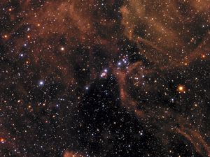 Превью обои туманность тарантул, звездное небо, галактика, sn 1987a