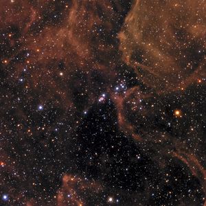 Превью обои туманность тарантул, звездное небо, галактика, sn 1987a