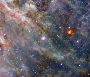 Превью обои туманность тарантул, звезды, свечение, туманность, облака, космос