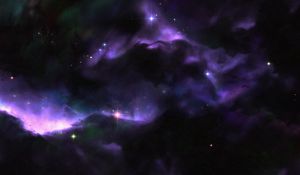 Превью обои туманность, звезды, блики, свет, космос
