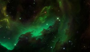 Превью обои туманность, звезды, блики, облака, абстракция