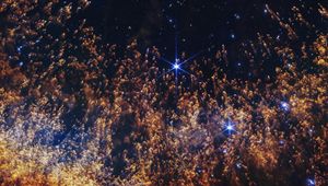 Превью обои туманность, звезды, галактика, частицы, вселенная, космос