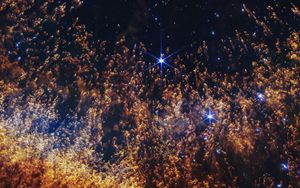 Превью обои туманность, звезды, галактика, частицы, вселенная, космос