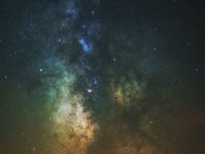 Превью обои туманность, звезды, галактика, разноцветный
