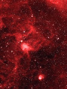 Превью обои туманность, звезды, космос, свечение, красный