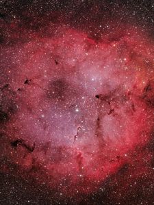 Превью обои туманность, звезды, космос, красный, свечение, фон