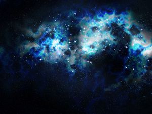 Превью обои туманность, звезды, облака, свет, абстракция