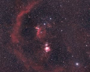 Превью обои туманность, звезды, облака, космос, свечение