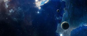 Превью обои туманность, звезды, сияние, галактика, космос